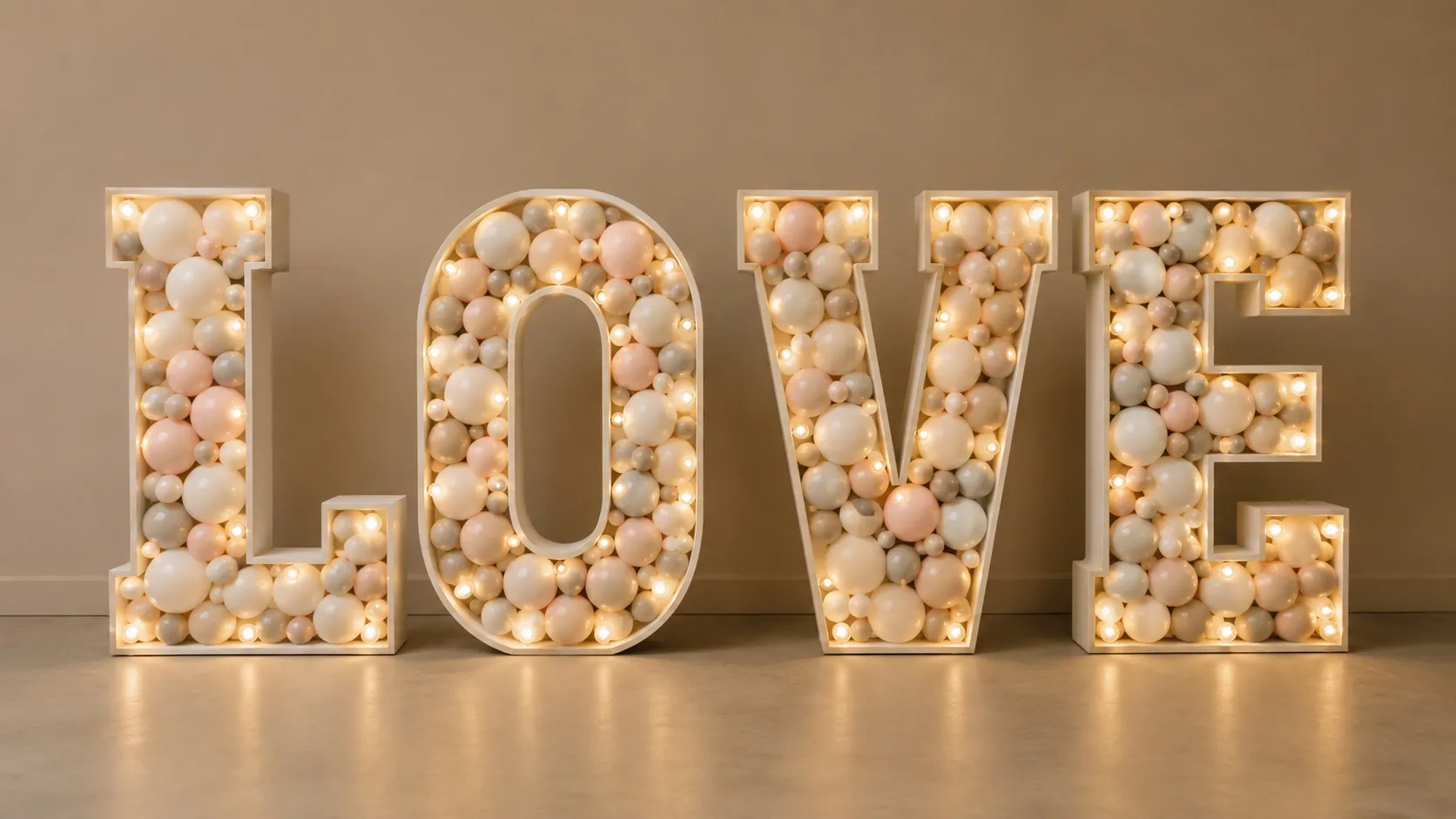 Balloon-fillable Marquee Frame Letters