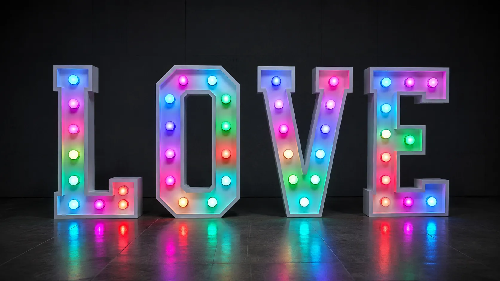 RGB Color-Changing Marquee Letters