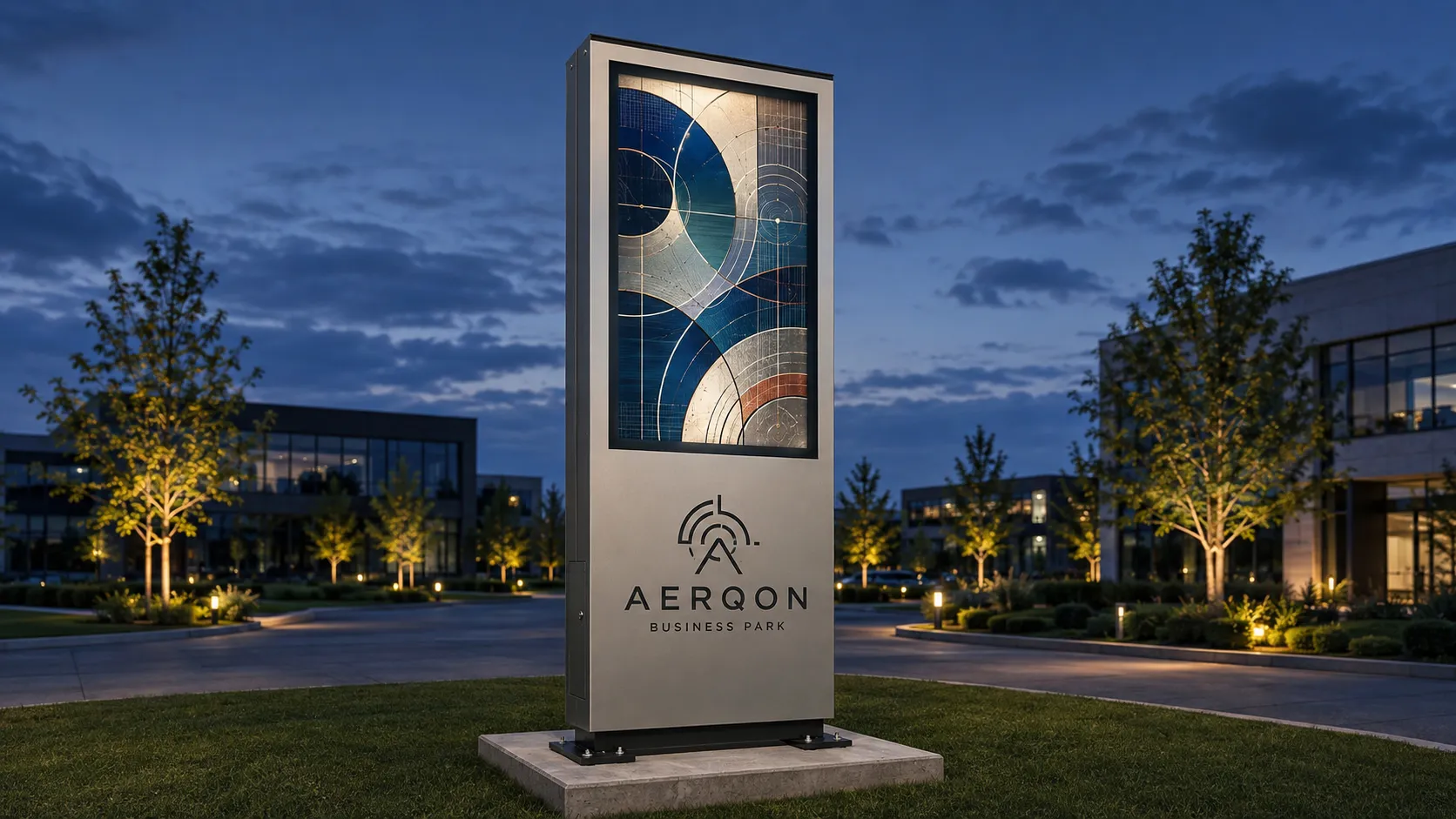 Pole-mounted Pylon Cabinet Sign