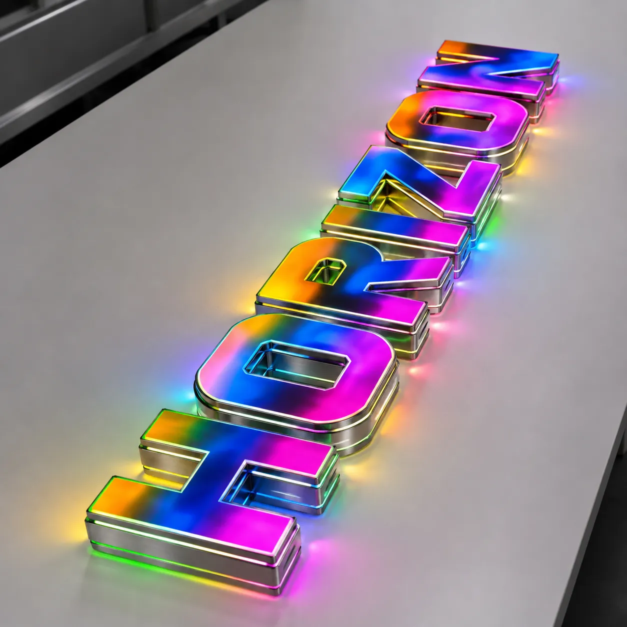 Stainless Steel 304/316 RGB channel letters with electroplated finish