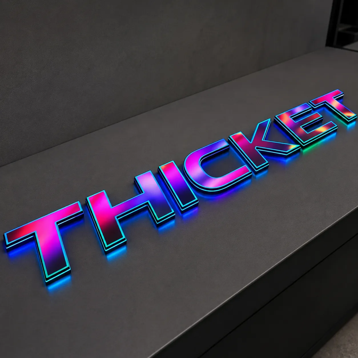 Solid metal face for RGB backlit letters