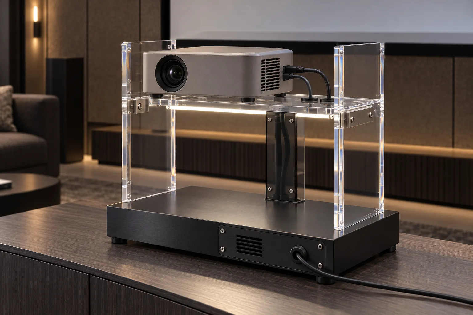 Cable-Management Plexiglass Display