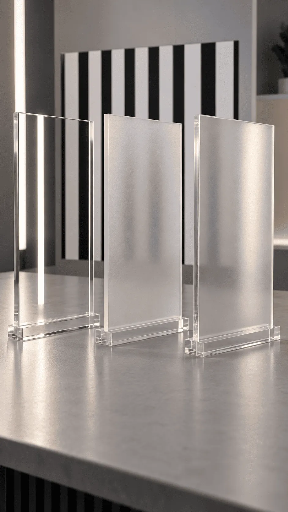 Acrylic optical testing visualization