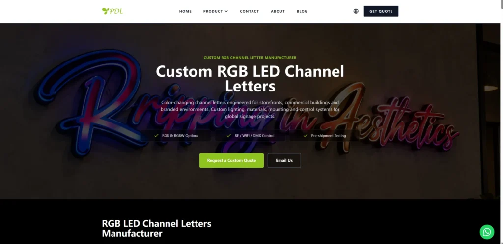 RGB LED Channel Letters PDL